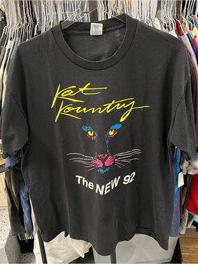 Country music Radio T Shirt Vintage 90’s Single Stitch Cats Sz XL